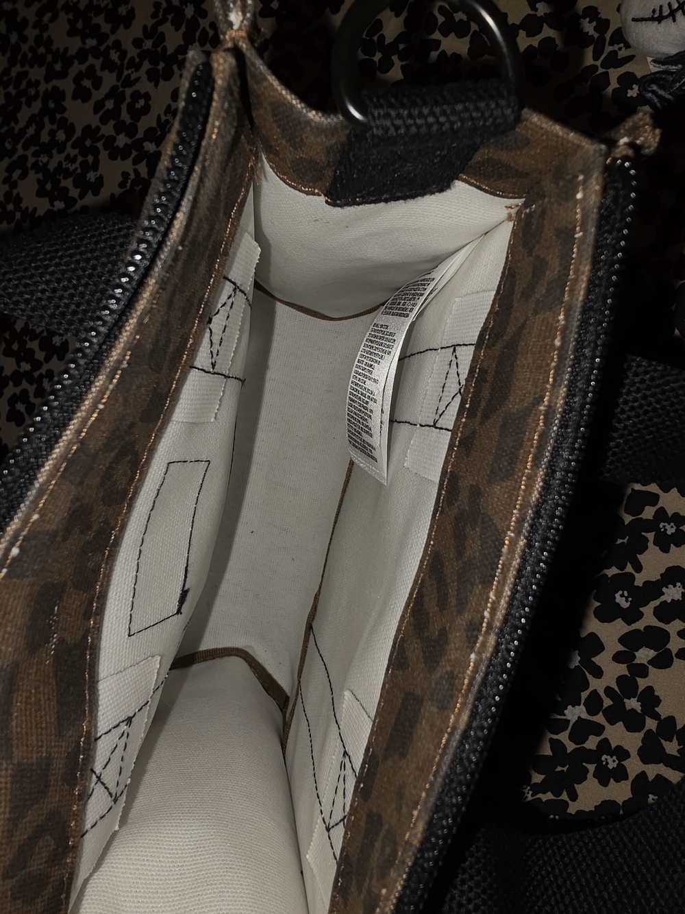 Vans Brown Leopard Print Messenger Tote with Black Straps - Picture 3 of 3